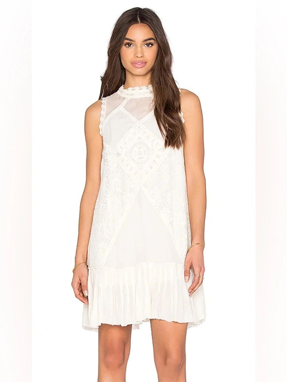 Free People Angel Lace and Crochet Dress Ivory